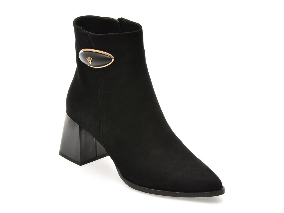 Botine Epica Negre 2011628 Din Piele Intoarsa