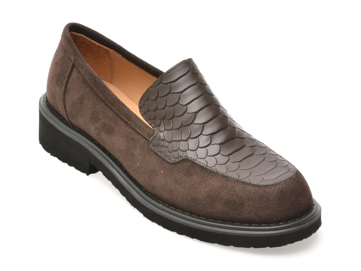 Mocasini Epica Maro, 3154368, Din Piele Întoarsă