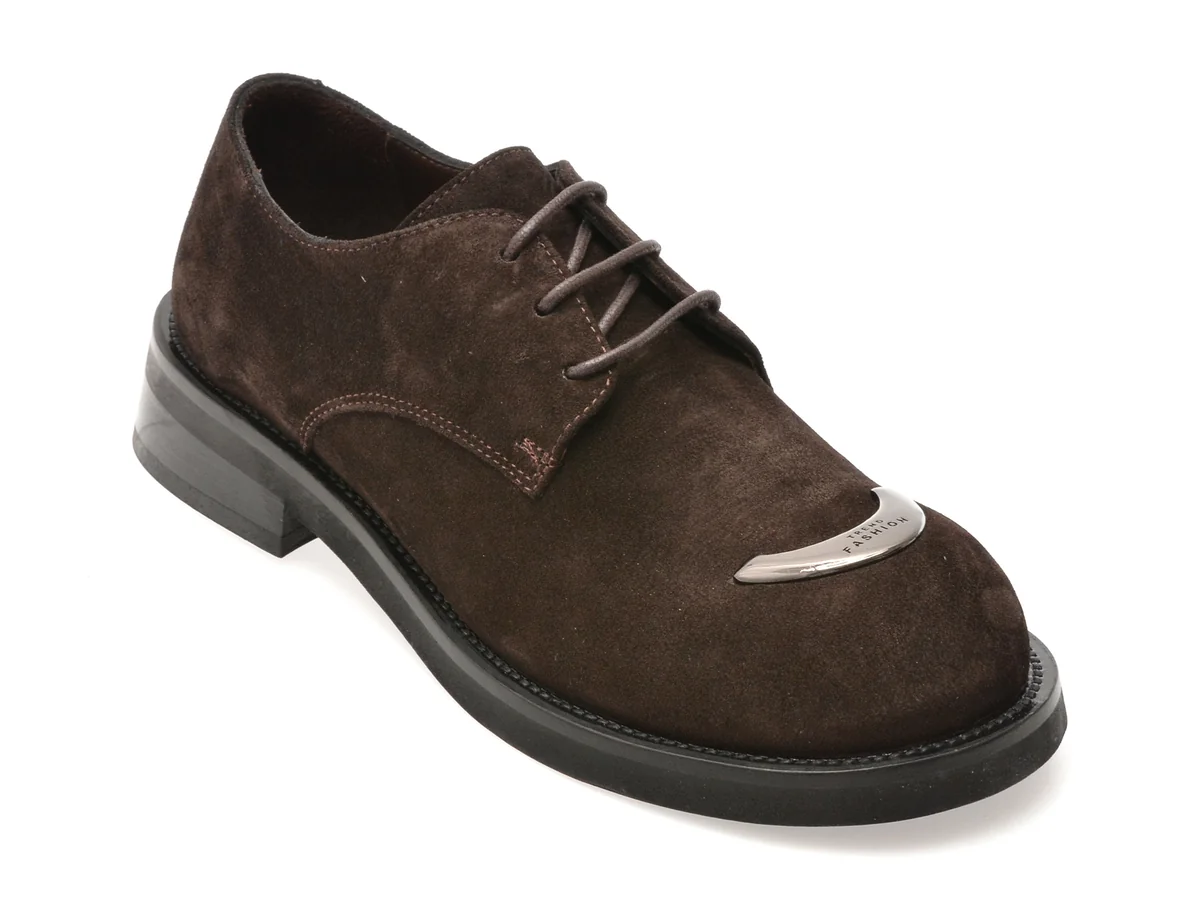 Pantofi Epica Maro, 2157221, Din Piele Intoarsa