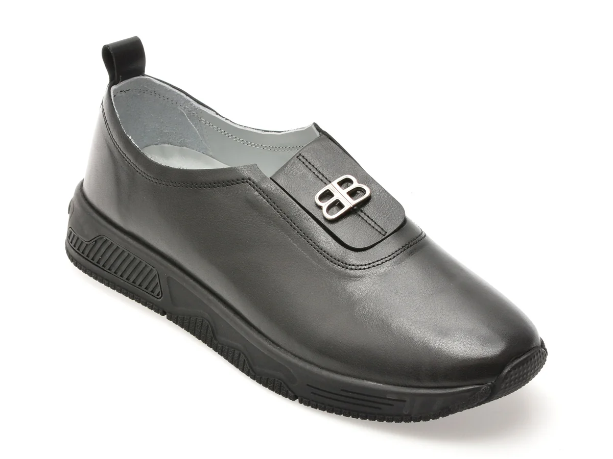 Pantofi Image Negri, 1501605, Din Piele Naturală