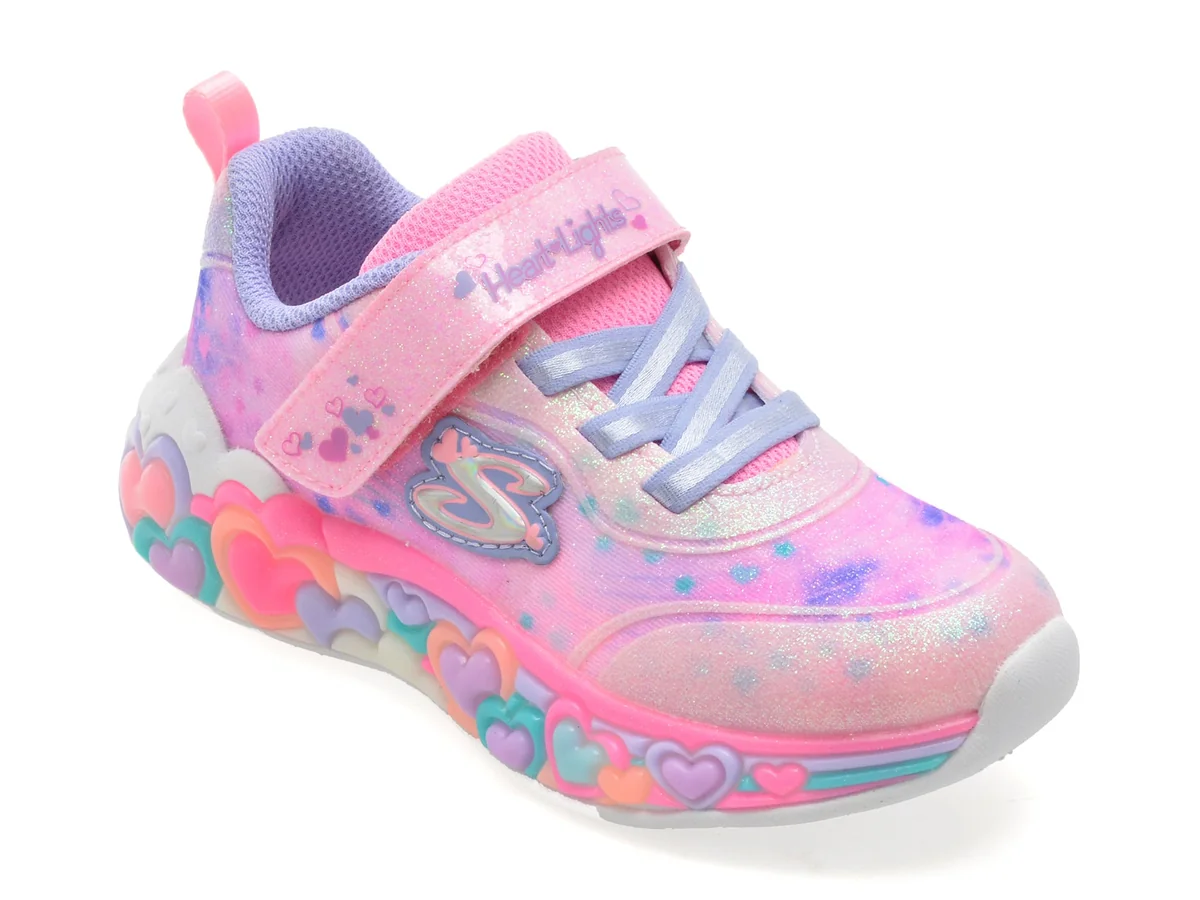 Pantofi Sport Skechers Roz, Eternal Heart Lights, Din Material Textil