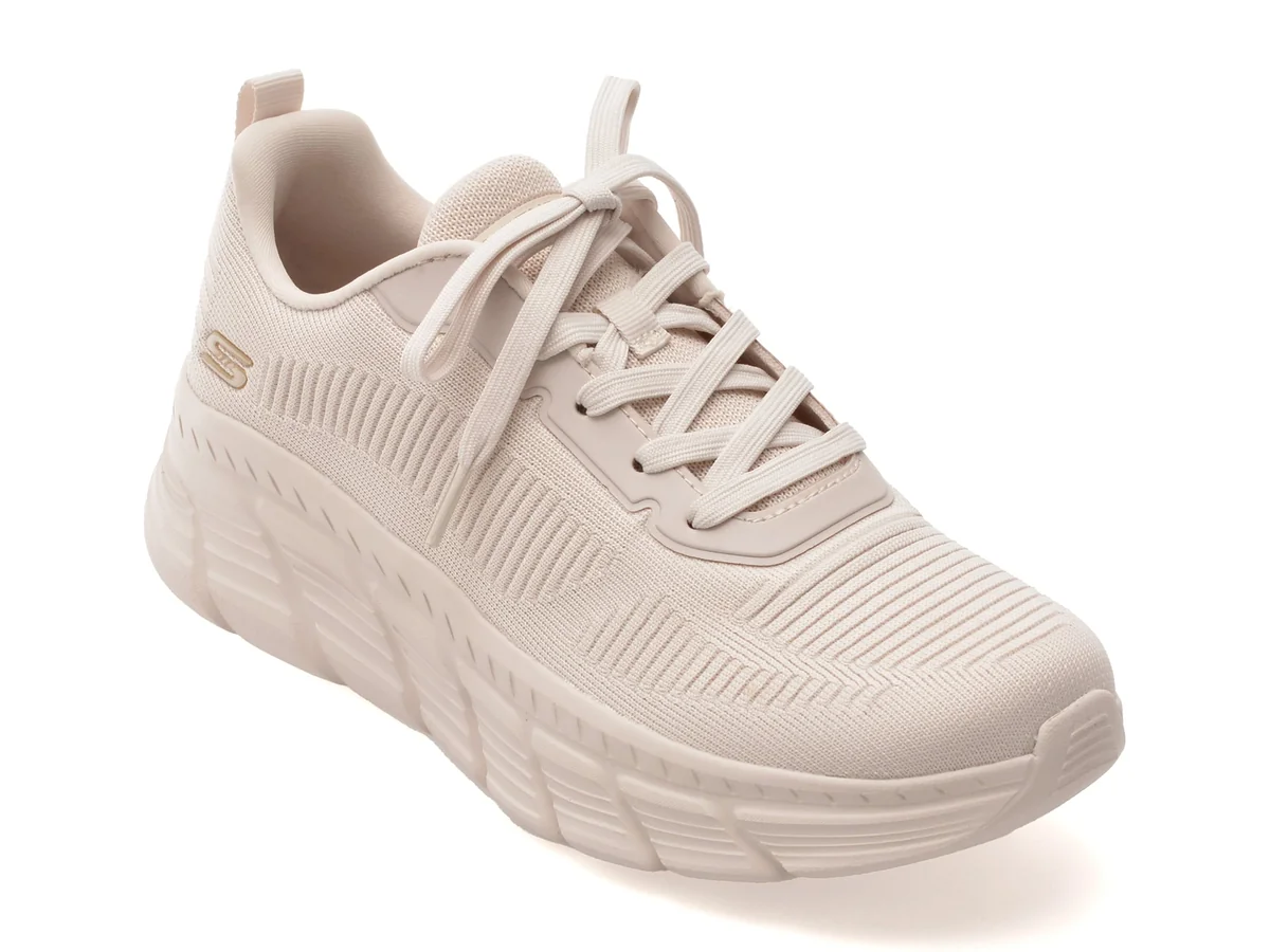 Pantofi Sport Skechers Bej, Bobs B Flex Hi, Din Material Textil