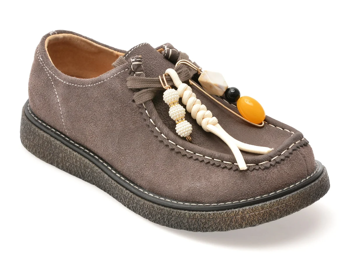 Pantofi Gryxx Gri 9320 Din Piele Întoarsă