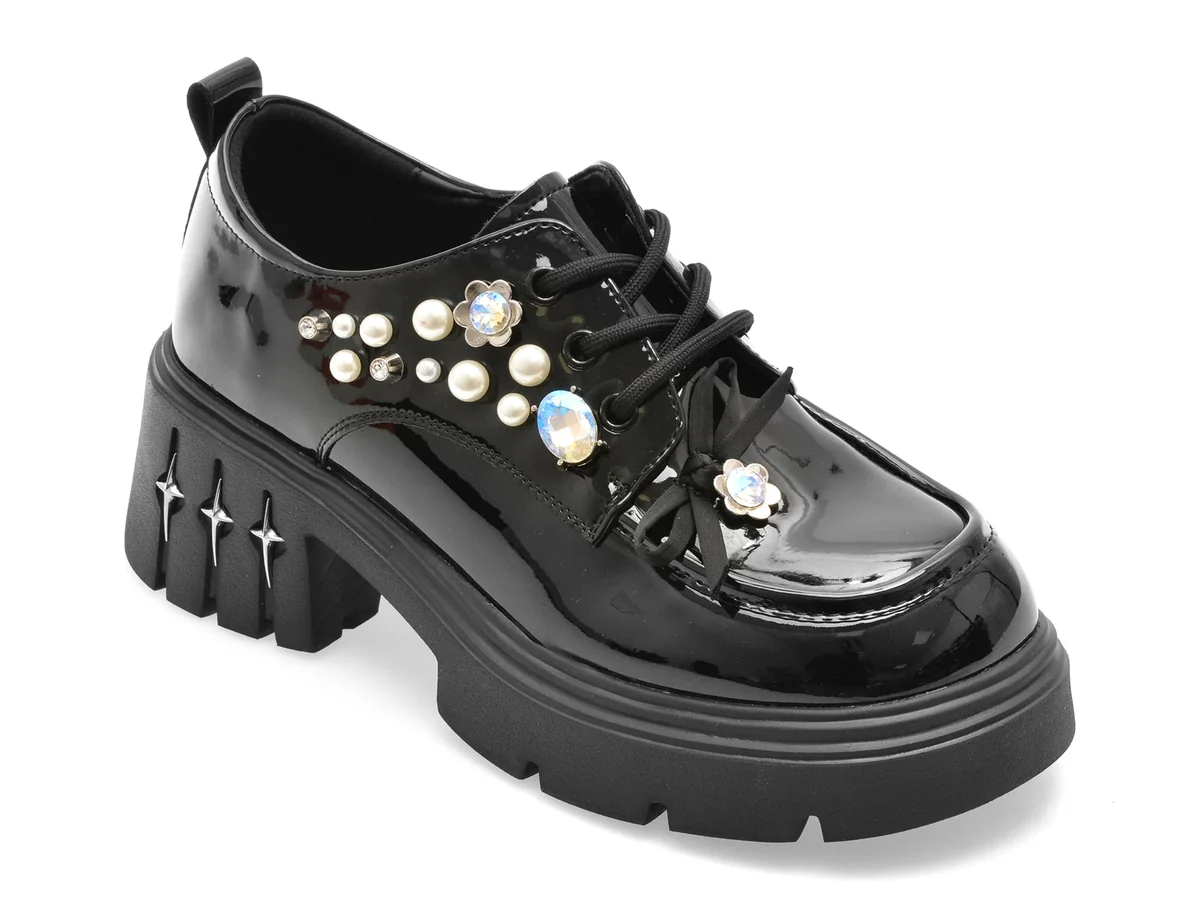 Pantofi Gryxx Negri, 70725, Din Piele Naturală Lăcuită