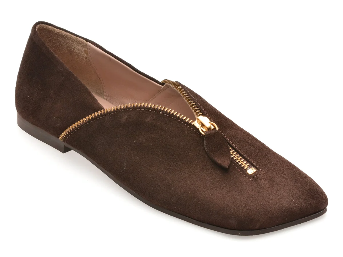 Pantofi Epica Maro, 1101416, Din Piele Intoarsa