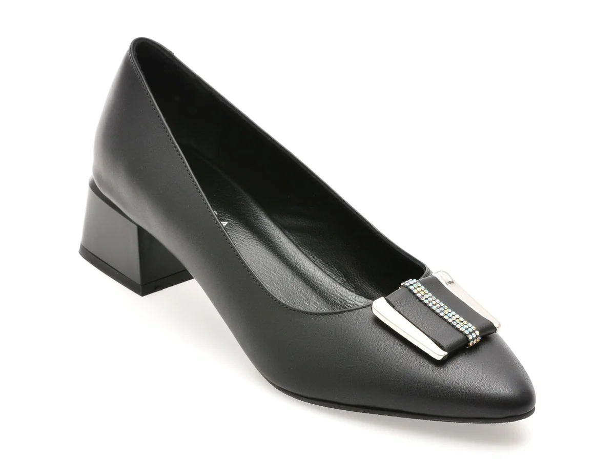 Pantofi Eleganti Epica Negri, 619235, Din Piele Naturală