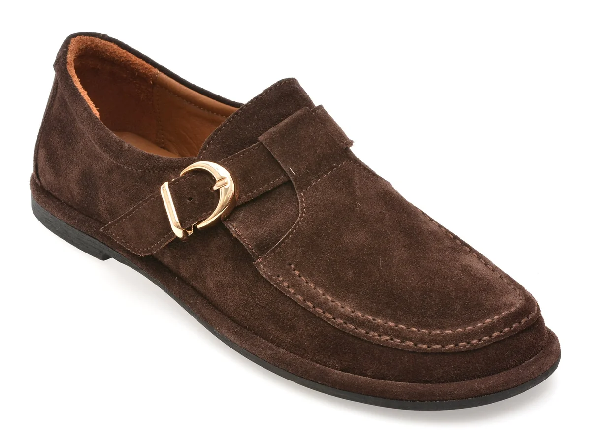 Pantofi Epica Maro, 2184038, Din Piele Intoarsa