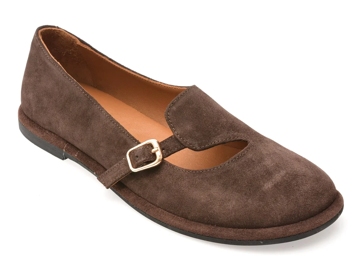 Pantofi Epica Maro, 1614033, Din Piele Întoarsă