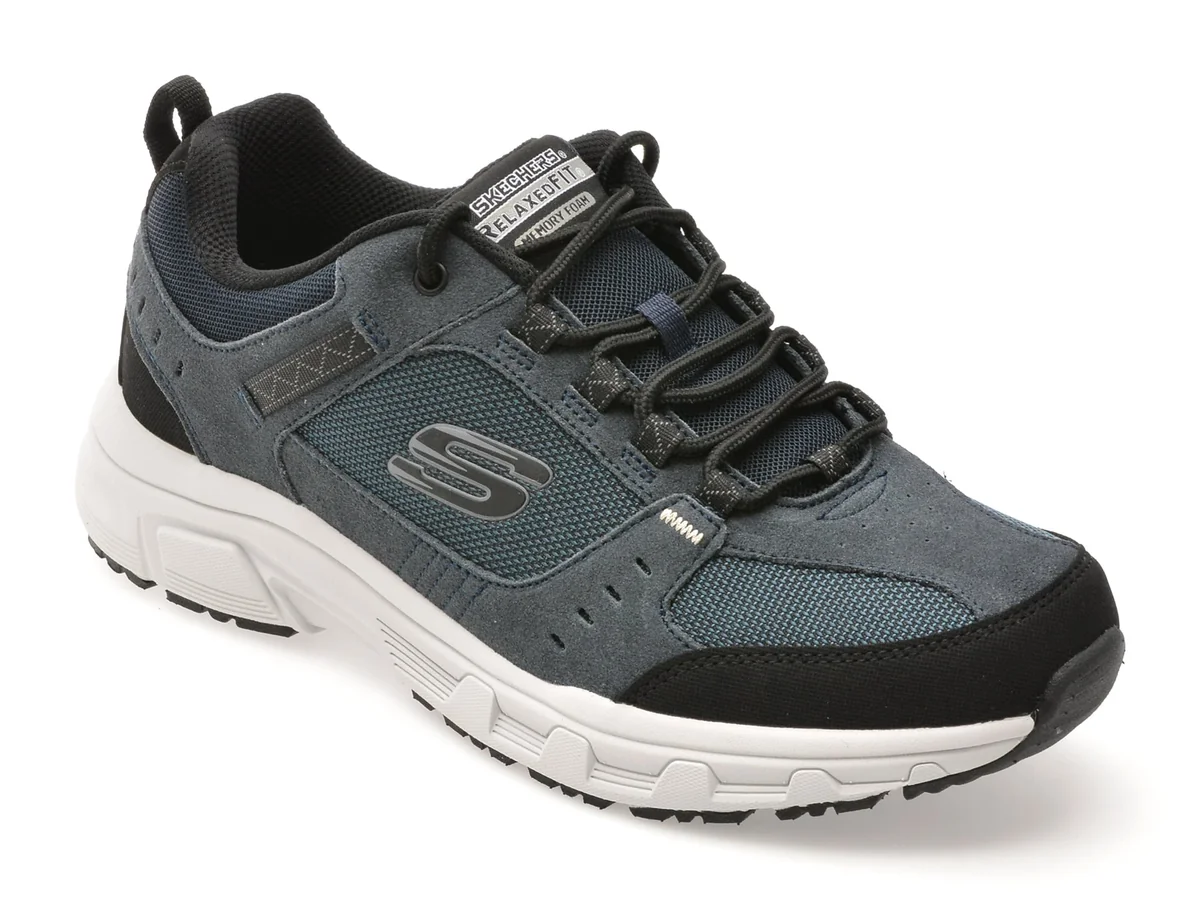 Pantofi Sport Skechers Bleumarin, Oak Canyon, Din Material Textil Și Piele Naturală