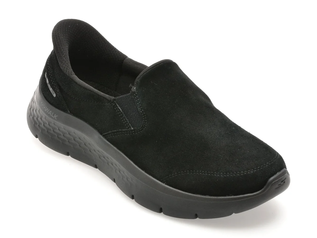 Pantofi Sport Skechers Negri, Go Walk Flex, Din Piele Întoarsă