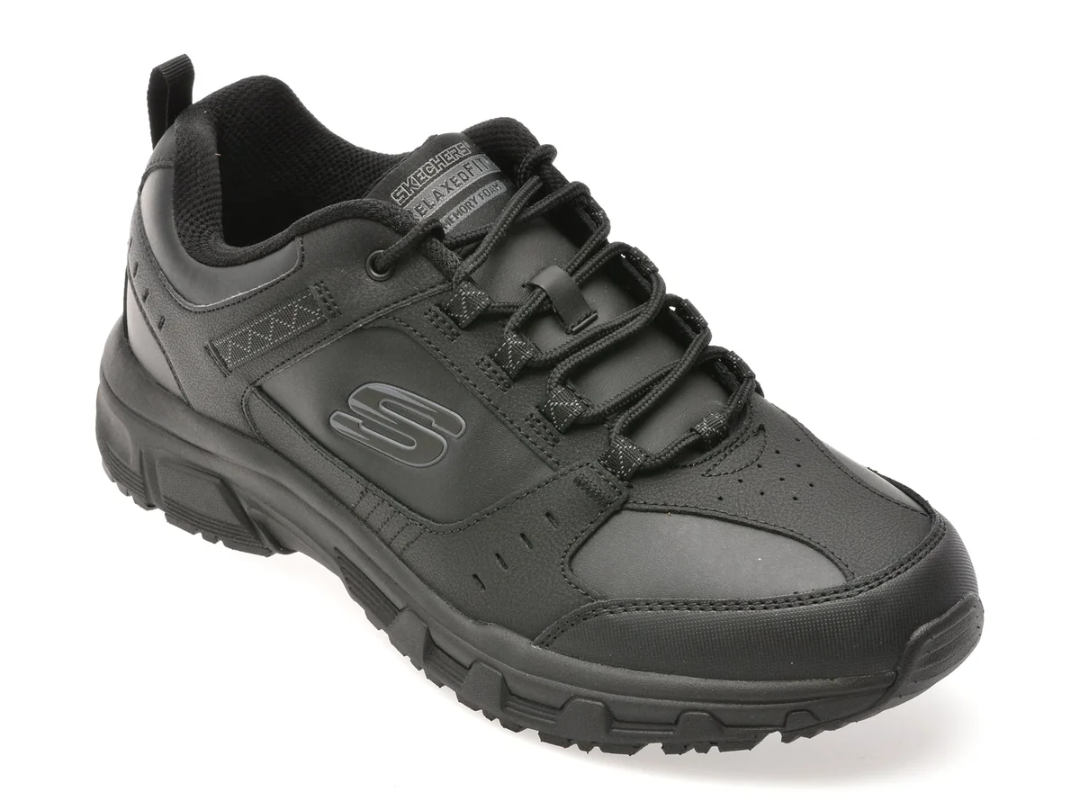 Pantofi Sport Skechers Negri, Oak Canyon, Din Piele Ecologică