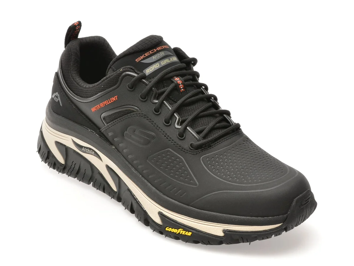 Pantofi Sport Skechers Negri, Arch Fit Road Walker, Din Piele Ecologica