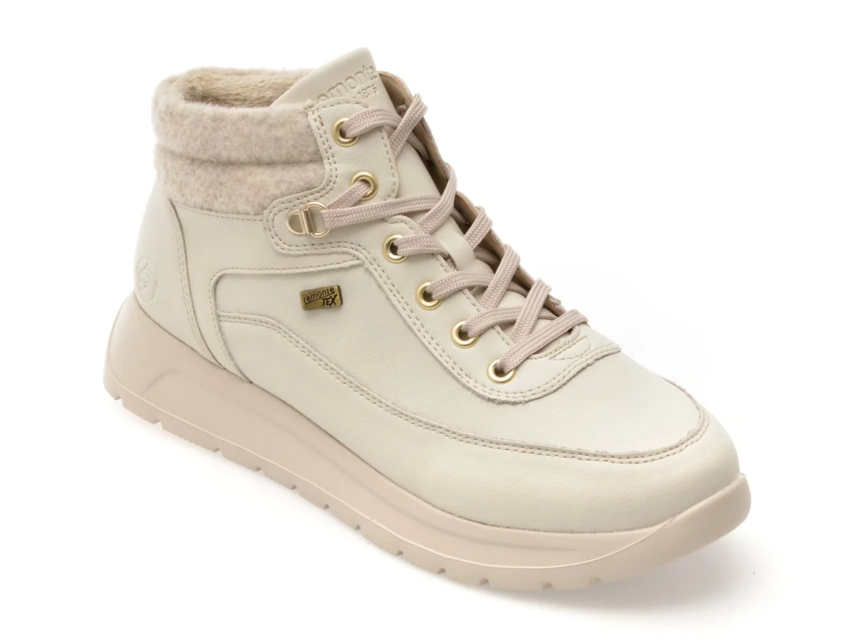 Ghete Remonte Albe, D2V71, Din Piele Naturala