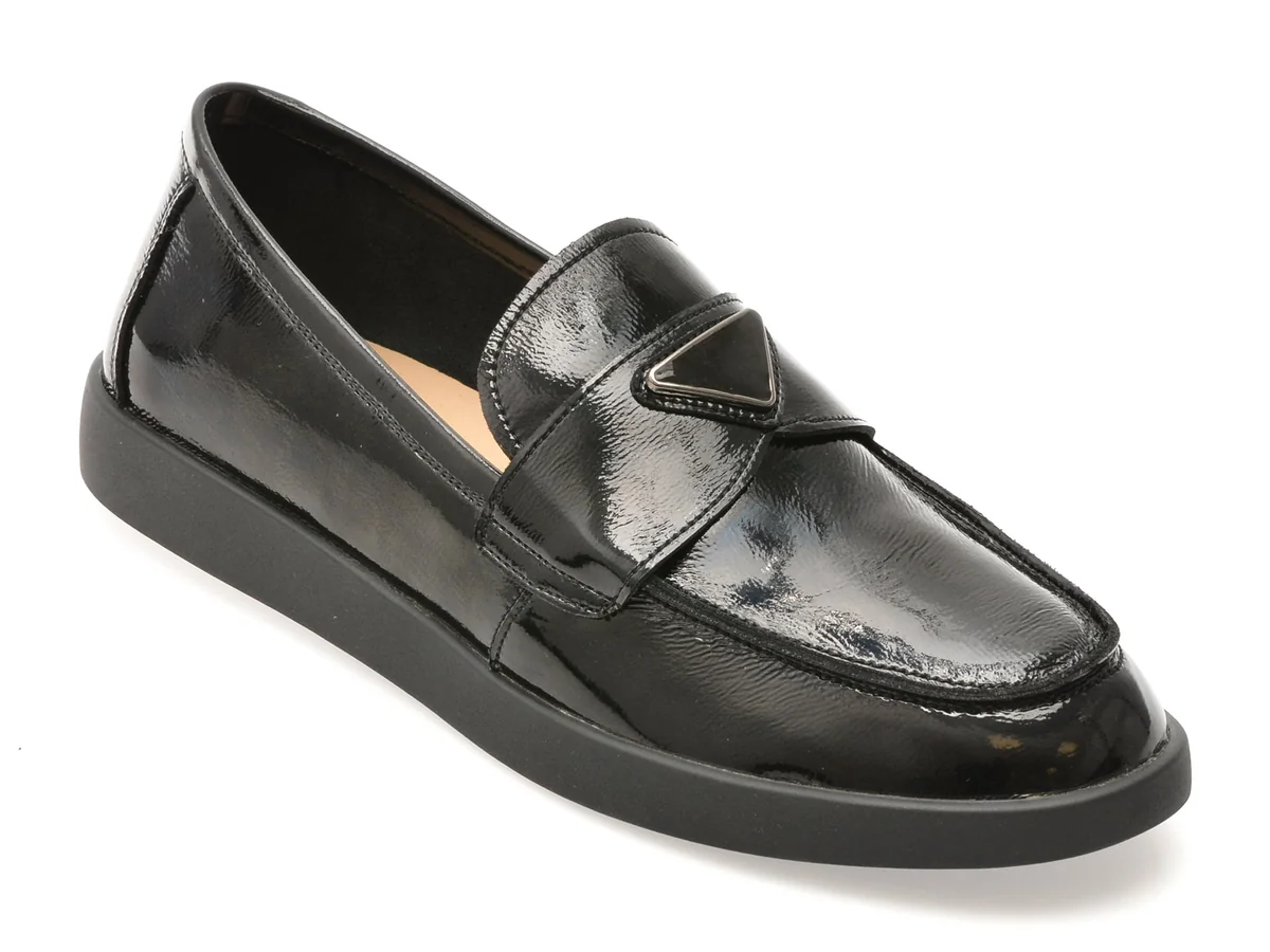 Mocasini Flavia Passini Negri, 36828, Din Piele Naturala Lacuita