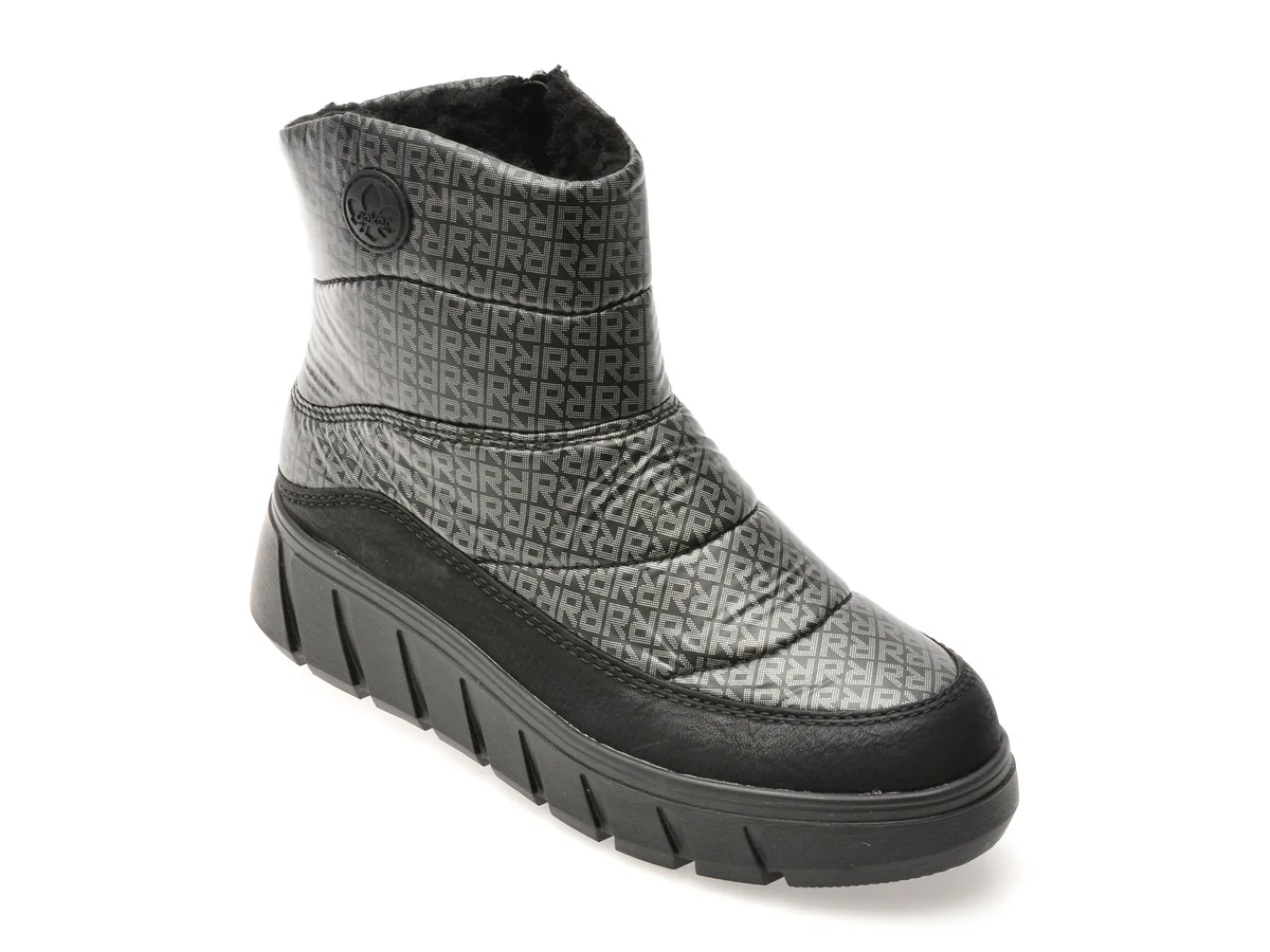 Ghete Rieker Negre, Y3552, Din Material Textil