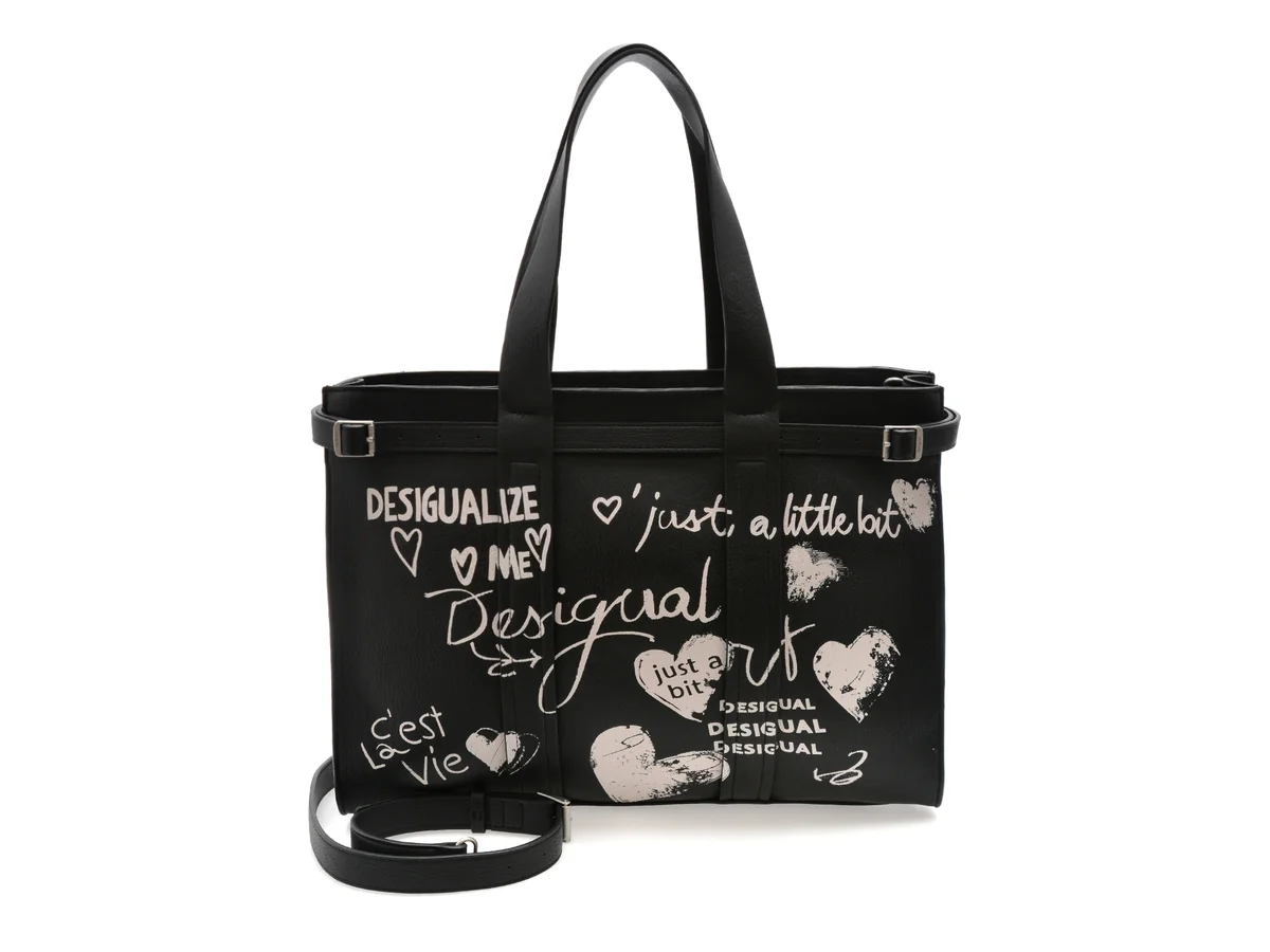 Geanta Desigual Neagra, Waxpa5, Din Piele Ecologica