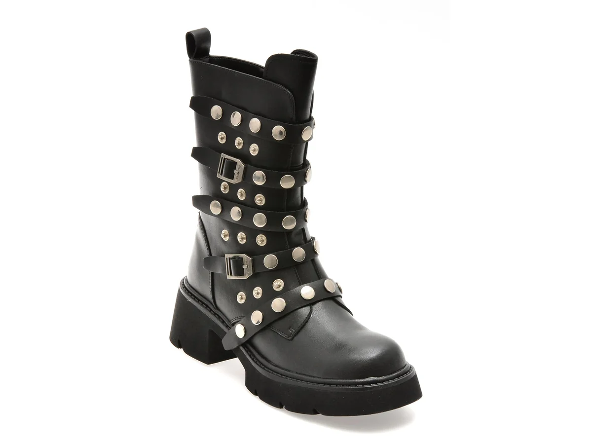 Bocanci Flavia Passini Negri, 59802, Din Piele Naturala