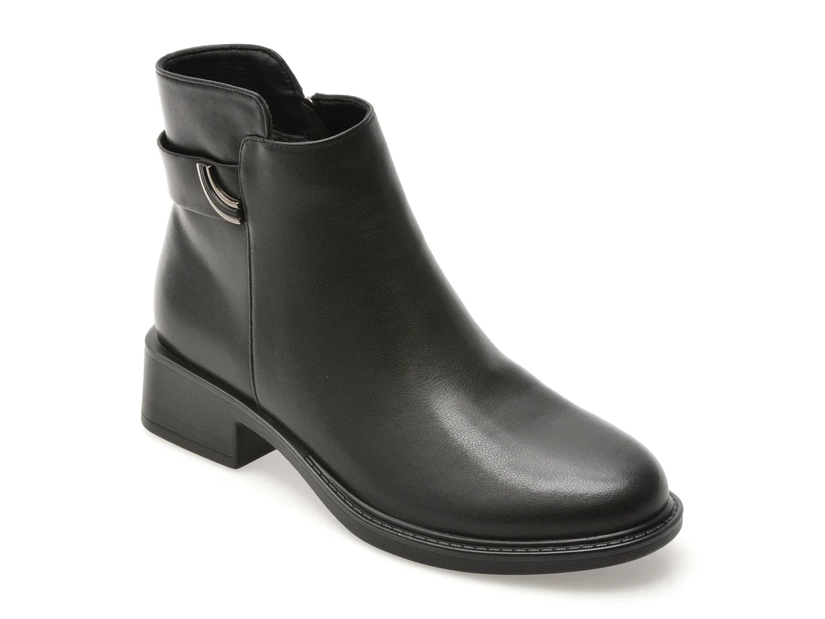 Ghete Flavia Passini Negre, 35, Din Piele Naturala