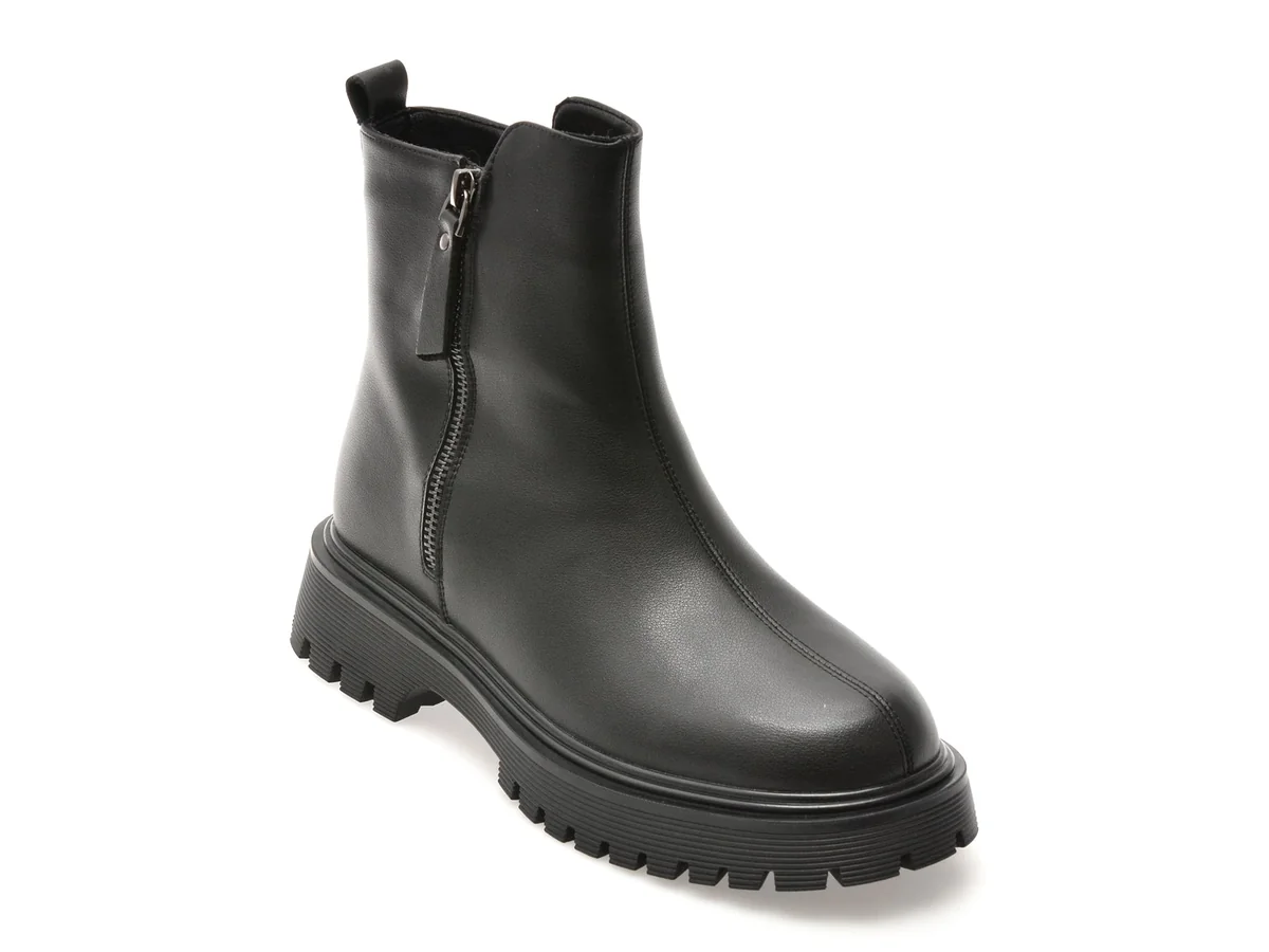 Ghete Flavia Passini Negre, 13072, Din Piele Naturala