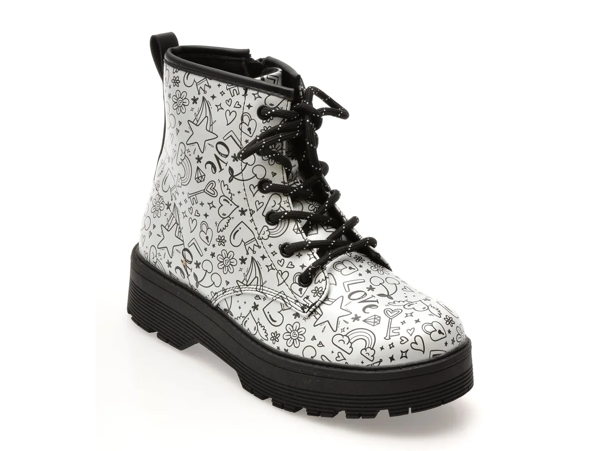 Ghete Skechers Argintii, Gravlen Hi, Din Piele Ecologică