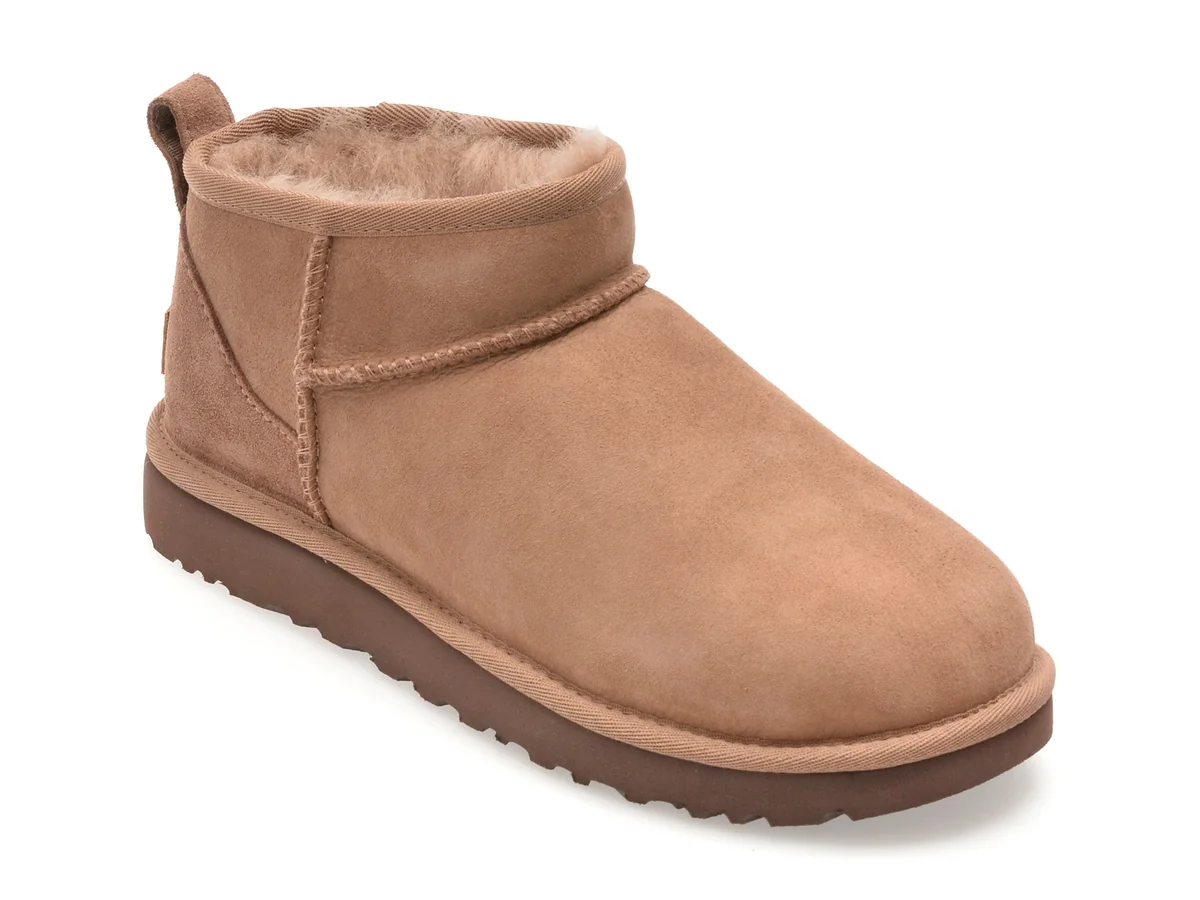 Ghete Ugg Maro, Classic Ultra Mini, Din Piele Întoarsă