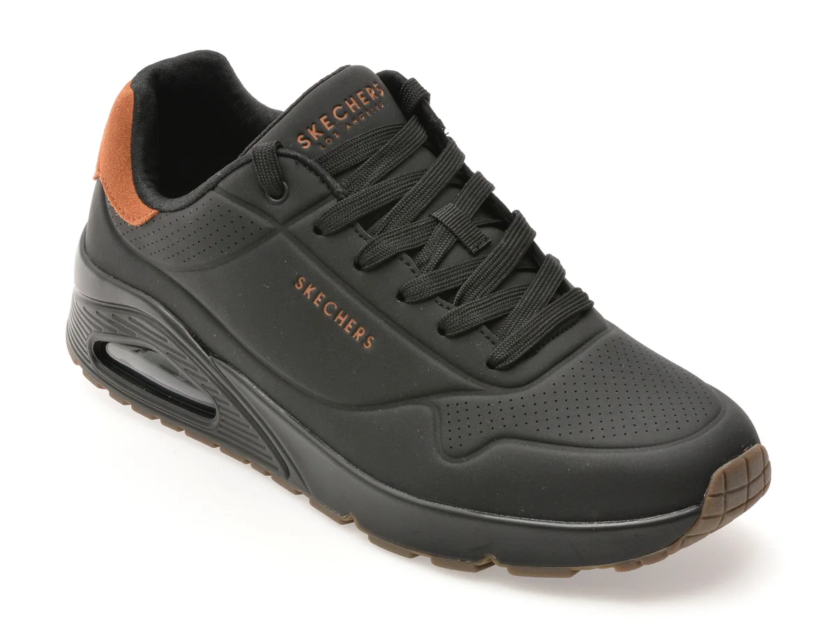 Pantofi Sport Skechers Negri, Uno, Din Piele Ecologică