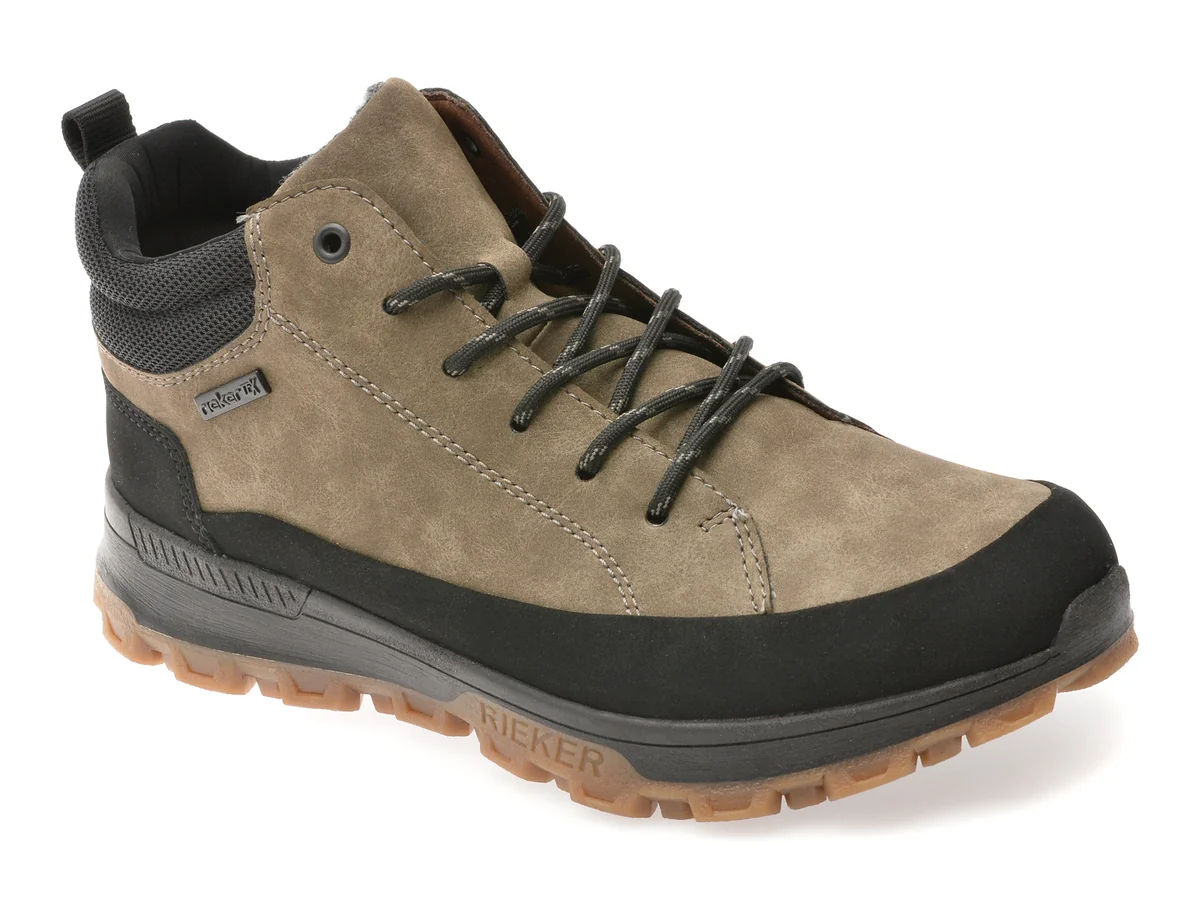 Ghete Rieker Negre 35508 Din Piele Ecologică