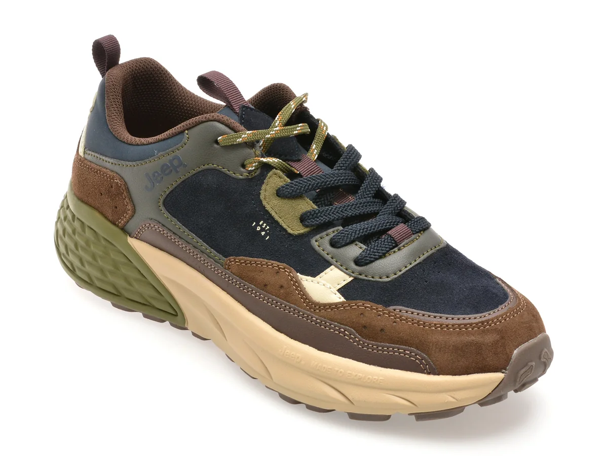 Pantofi Sport JEEP Bleumarin, M52070A, Din Piele Naturala