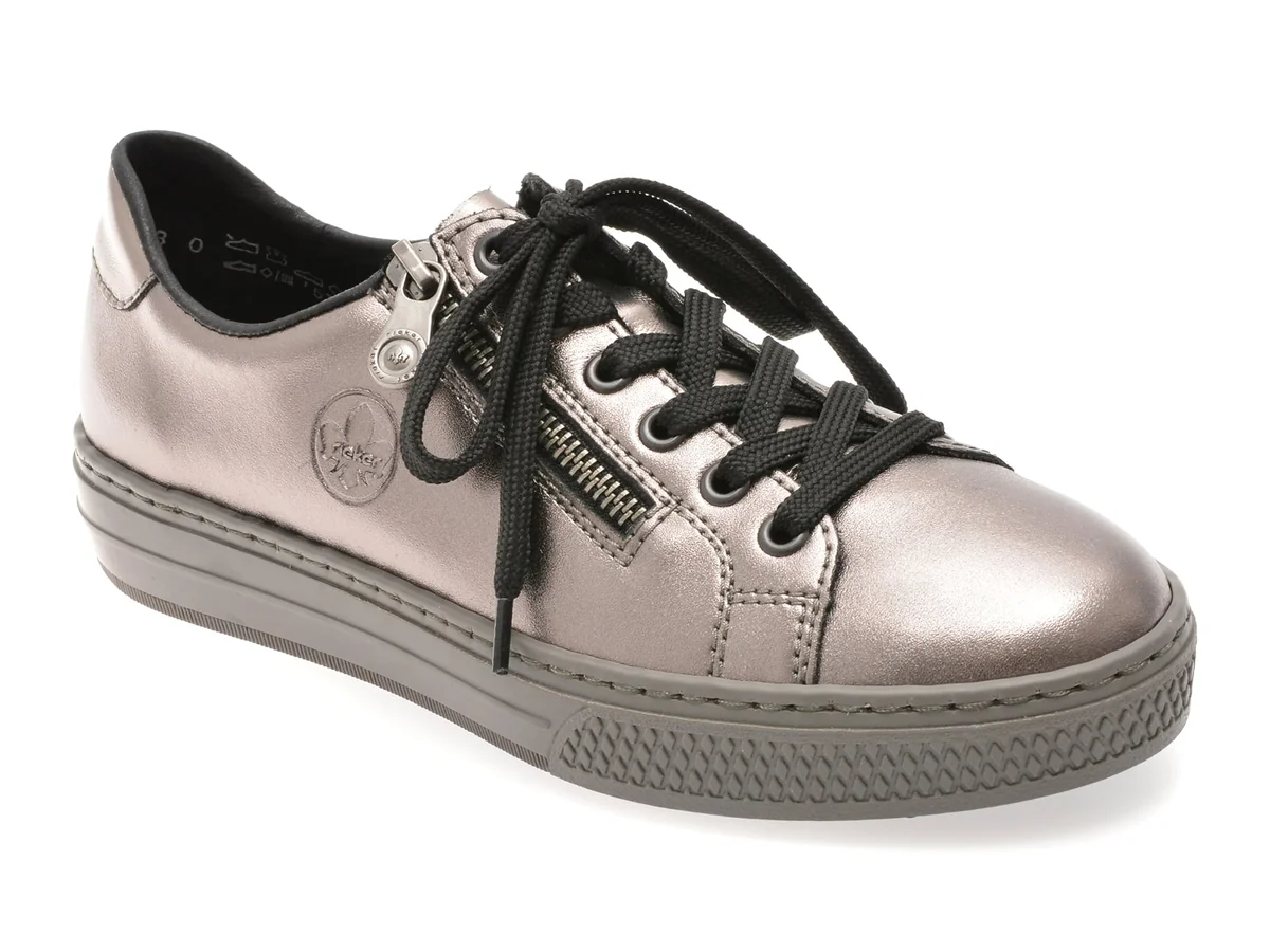 Pantofi Sport Rieker Argintii, L59L1, Din Piele Naturala
