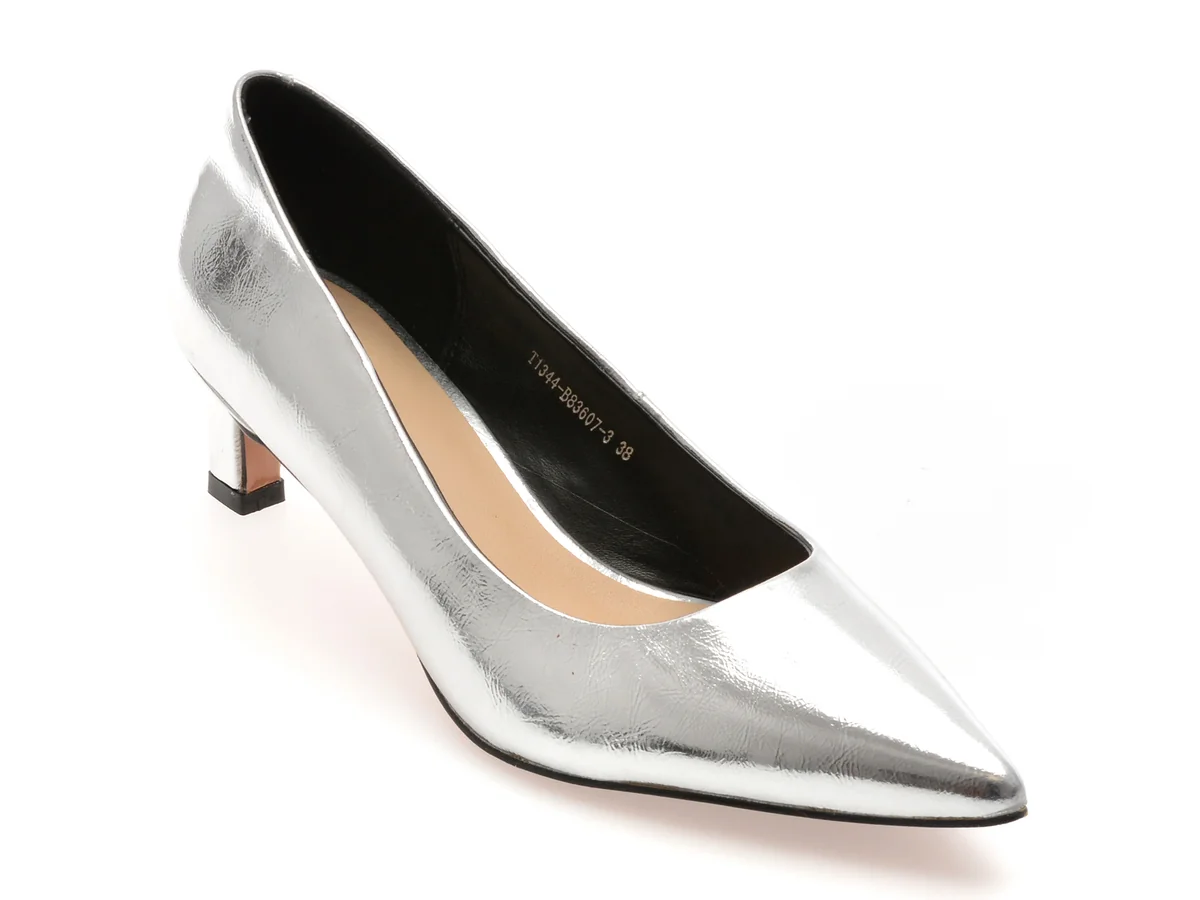 Pantofi Eleganti Flavia Passini Argintii, 83607, Din Piele Naturala