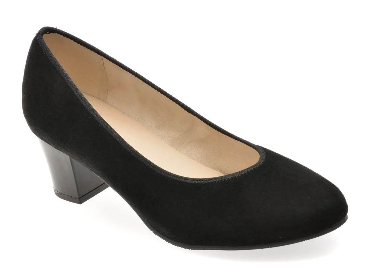 Pantofi Eleganți RIEKER Negri 44650 Din Piele Întoarsă