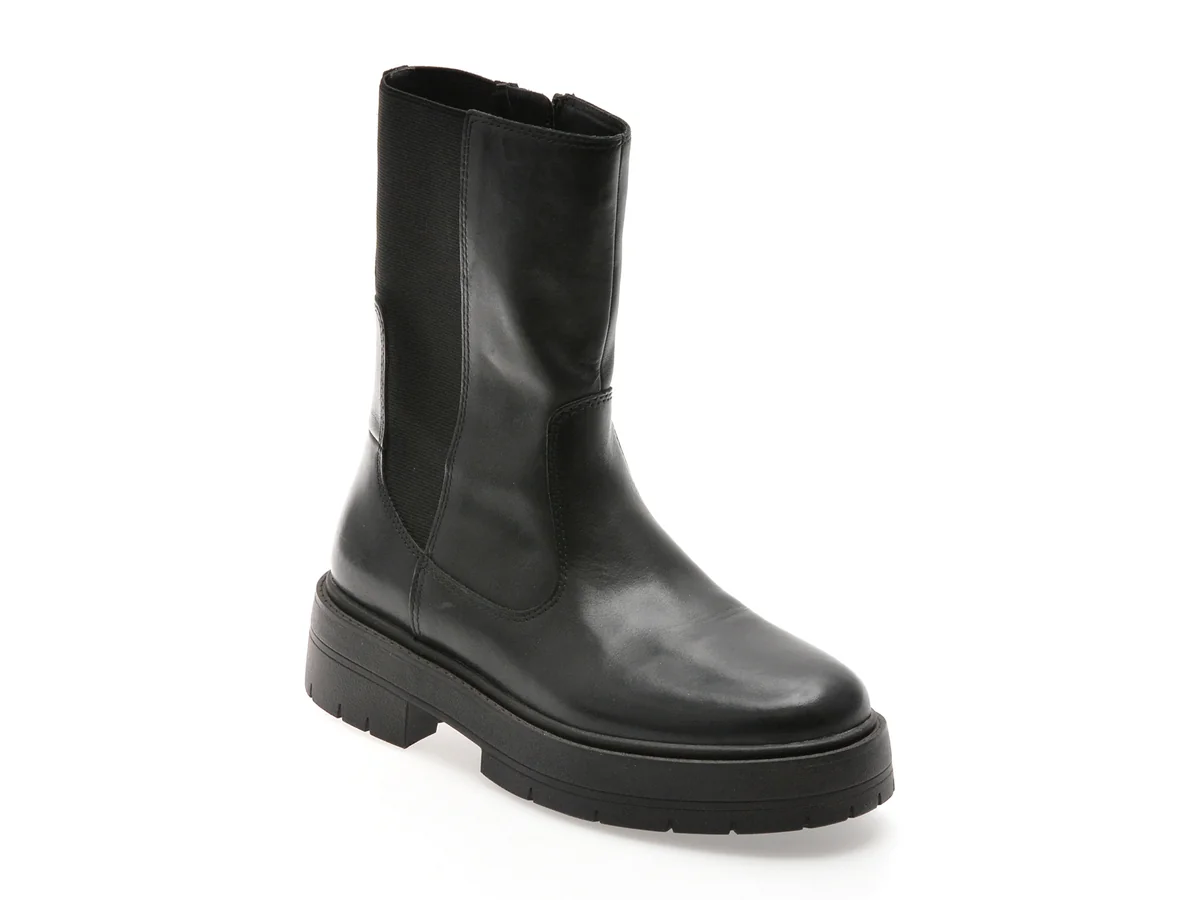 Ghete Geox Negre D36VDK Din Piele Naturala