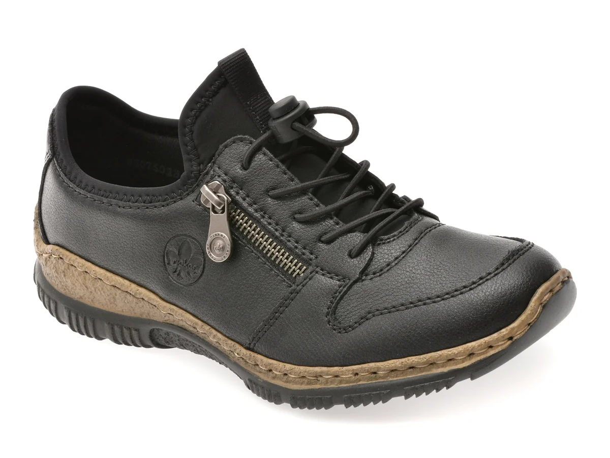 Pantofi Rieker Negri, N32G0, Din Piele Naturala