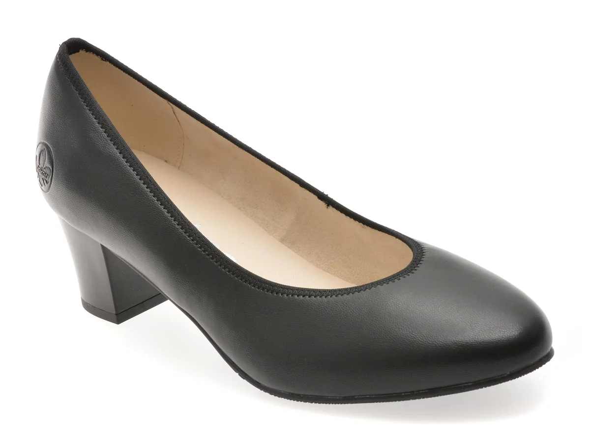 Pantofi Eleganți RIEKER Negri, 44650, Din Piele Ecologică