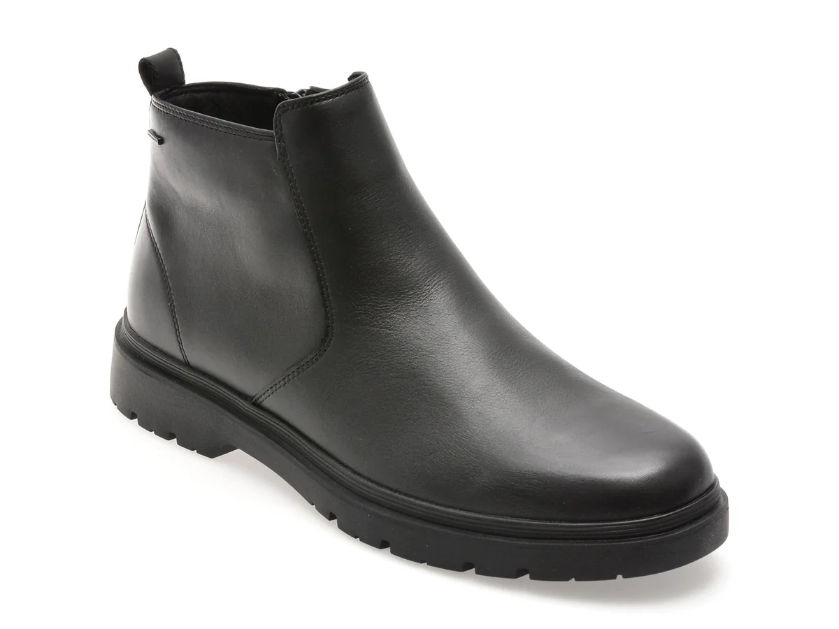 Ghete Geox Negre, U46HNC, Din Piele Naturala