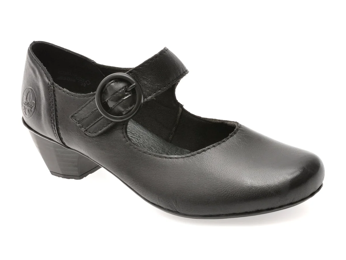 Pantofi Rieker Negri 41756 Din Piele Naturala
