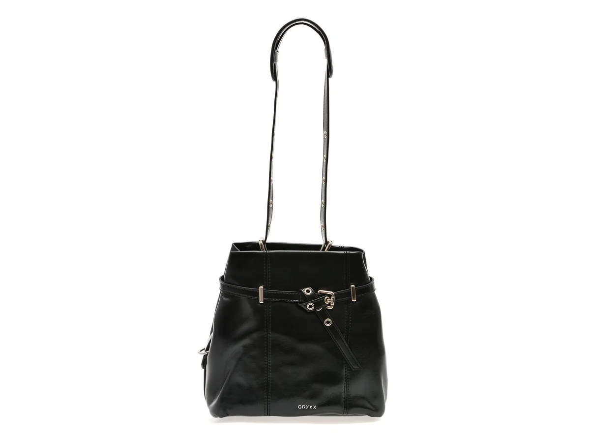 Geanta Gryxx Neagră, 17 Cm, Din Piele Ecologică