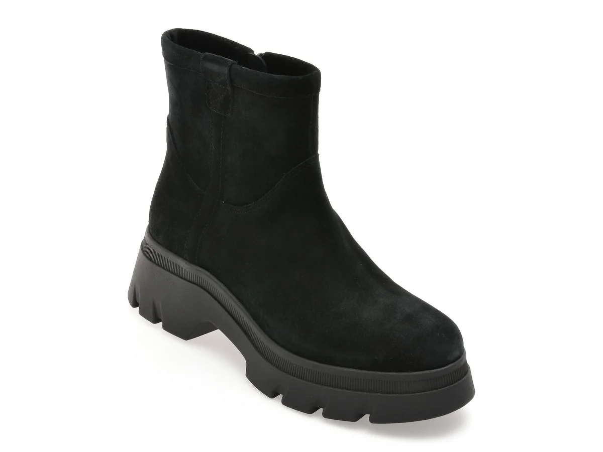 Ghete Geox Negre D565MA Din Piele Întoarsă