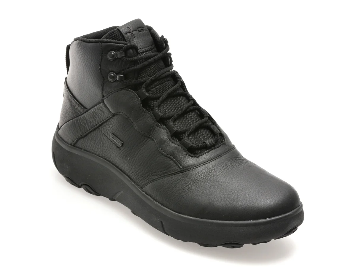 Ghete Geox Negre, U46HFB, Din Piele Naturala