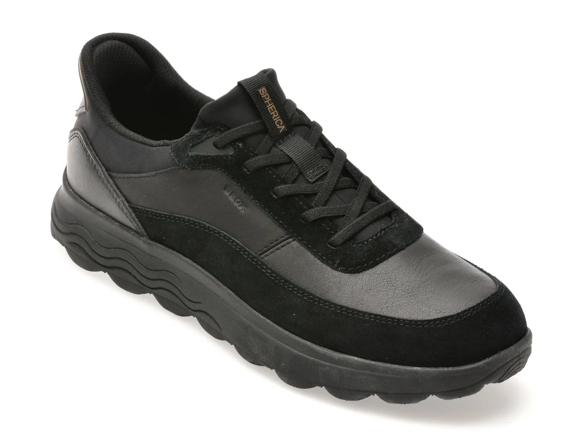 Pantofi Sport Geox Negri U56MPA Din Piele Naturală