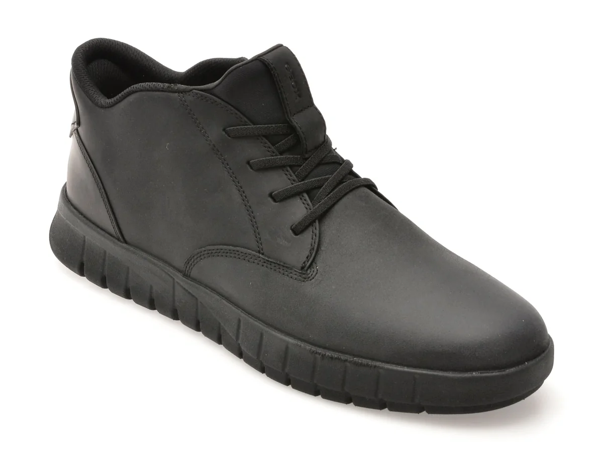 Ghete Geox Negre U56MAB Din Piele Naturală