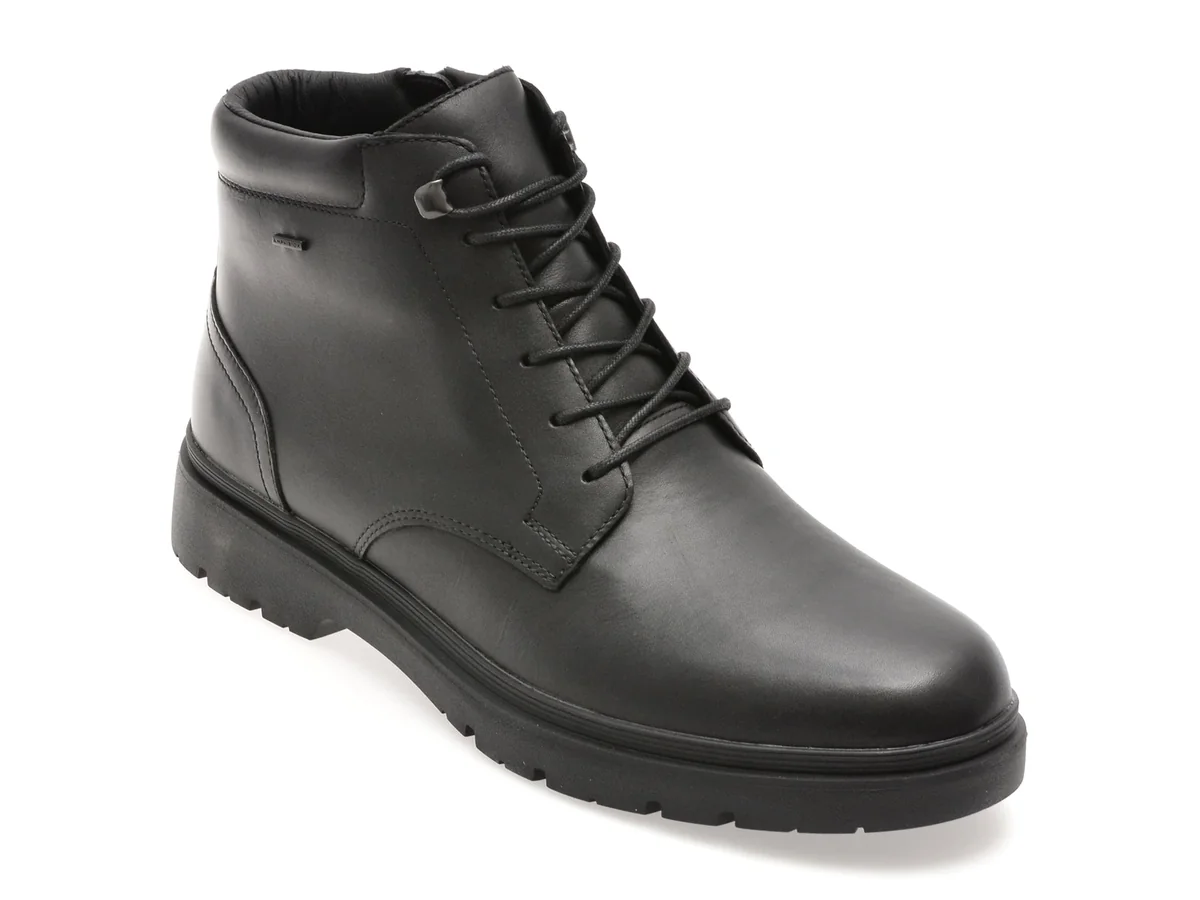 Ghete Geox Negre, U56HNA, Din Piele Naturala