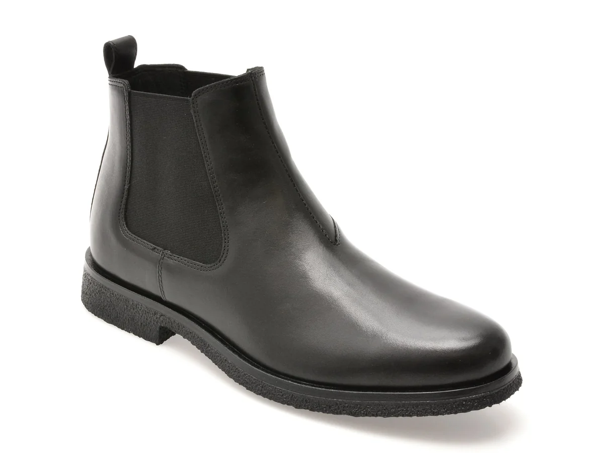 Ghete Geox Negre, U2658A, Din Piele Naturala