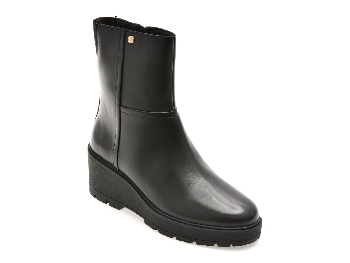 Ghete Geox Negre, D563VA, Din Piele Naturala