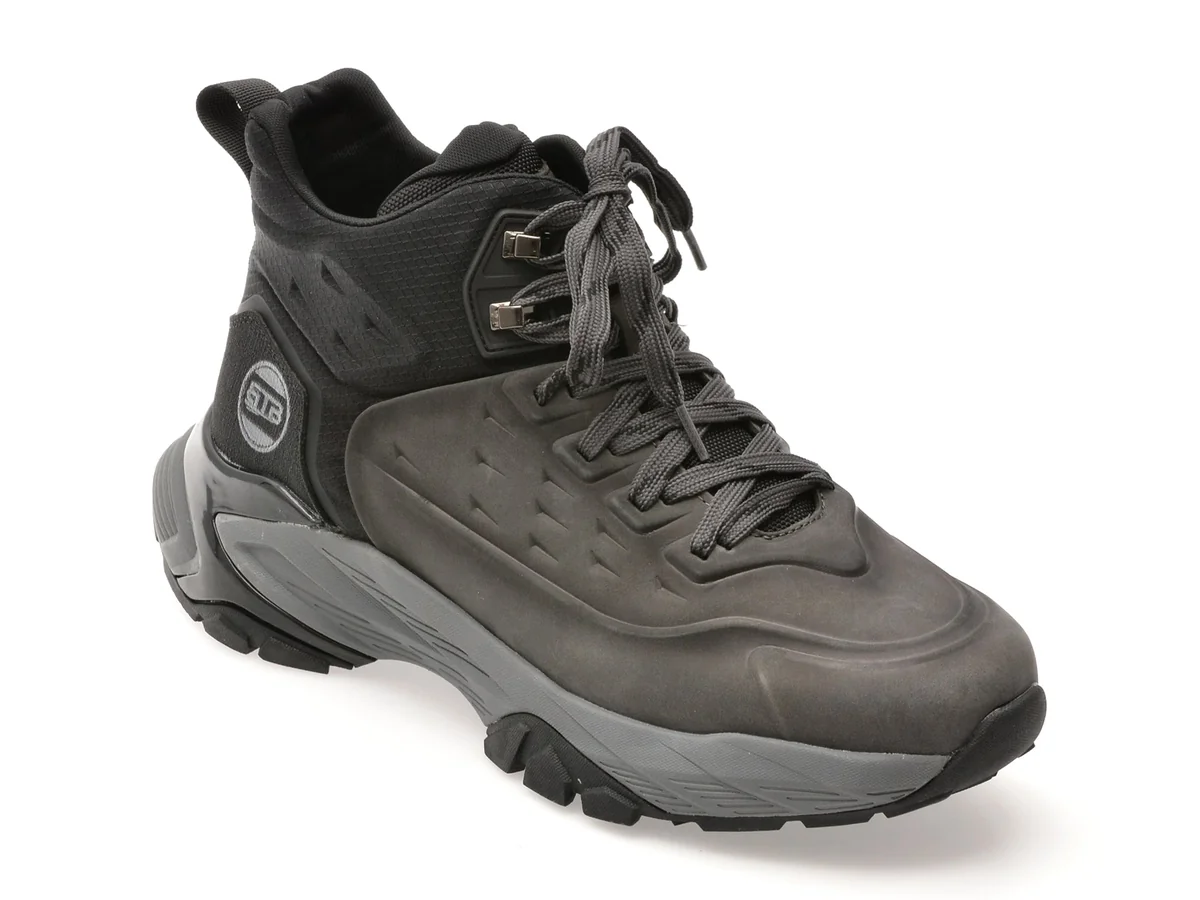 Ghete Bite The Bullet Gri, LN15, Din Piele Naturala