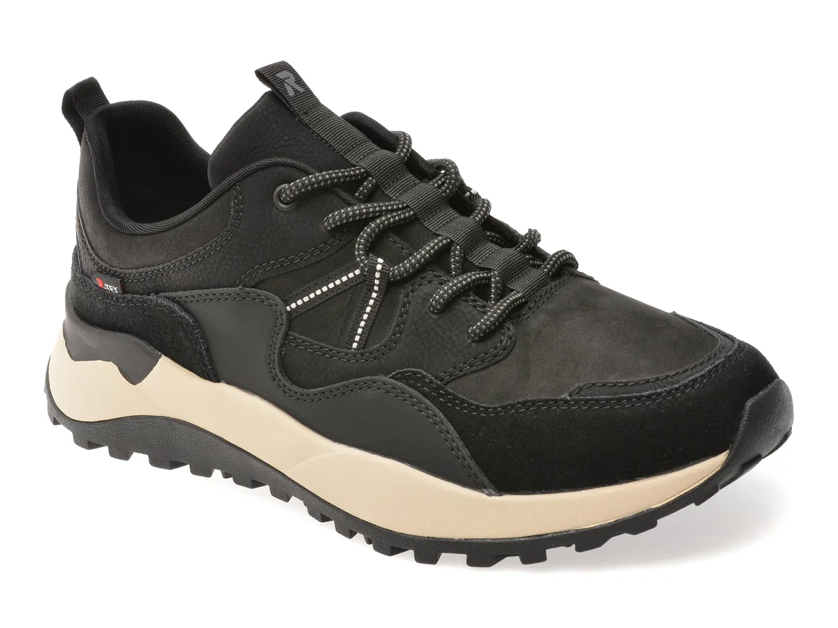 Pantofi Sport Rieker Negri, U1301, Din Piele Naturala