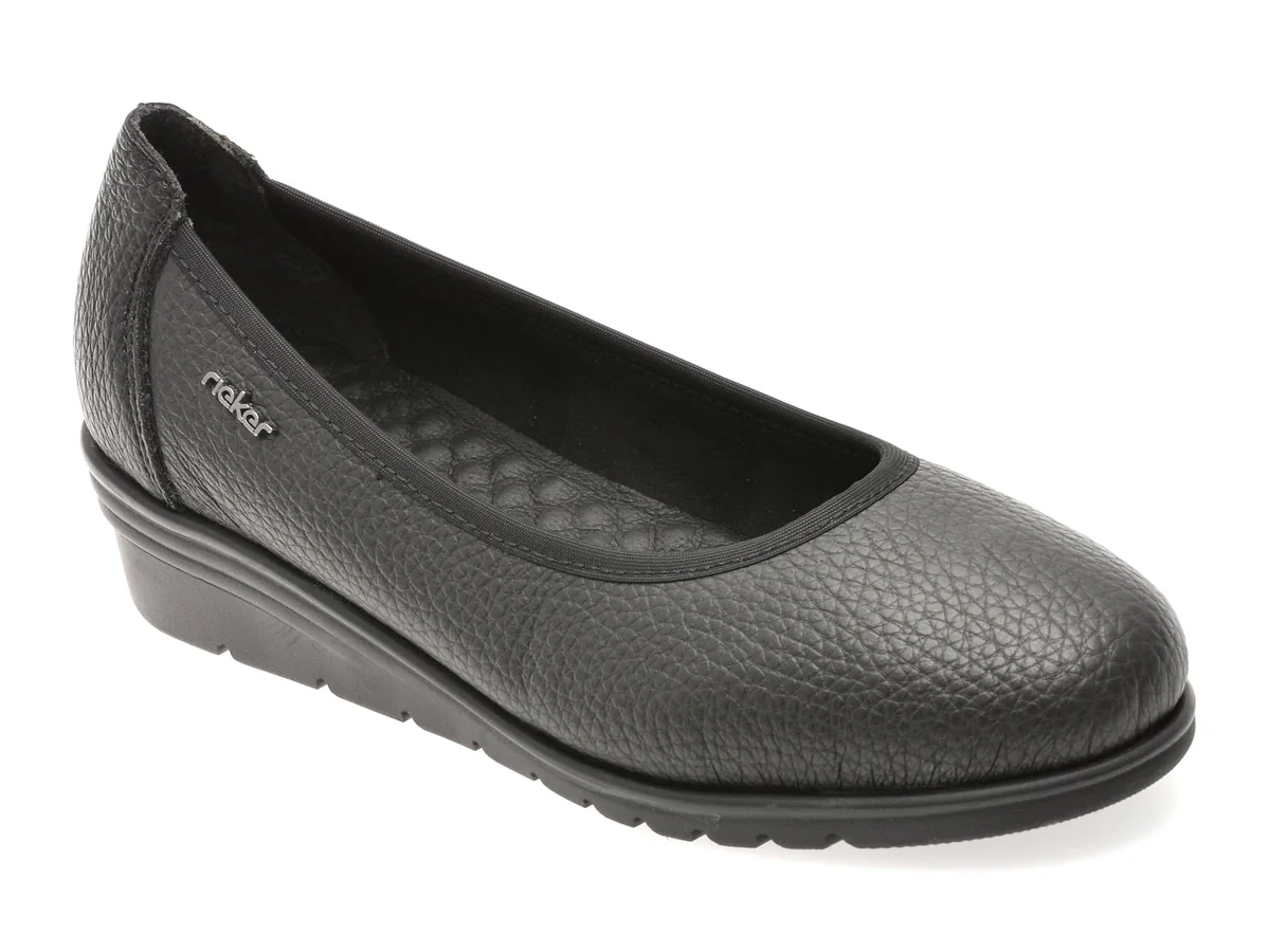 Balerini Rieker Negri, L5360, Din Piele Naturala