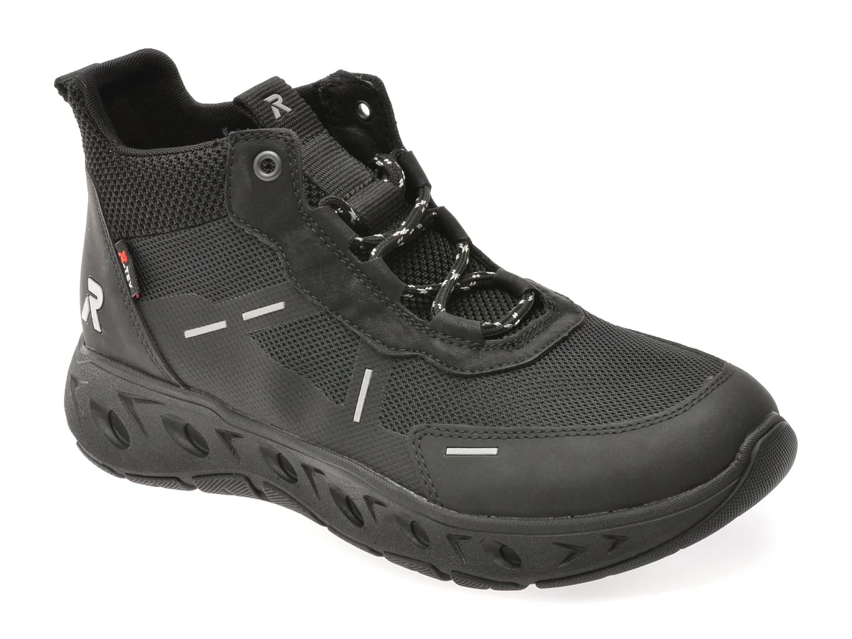 Ghete Rieker Negre, M6500, Din Material Textil