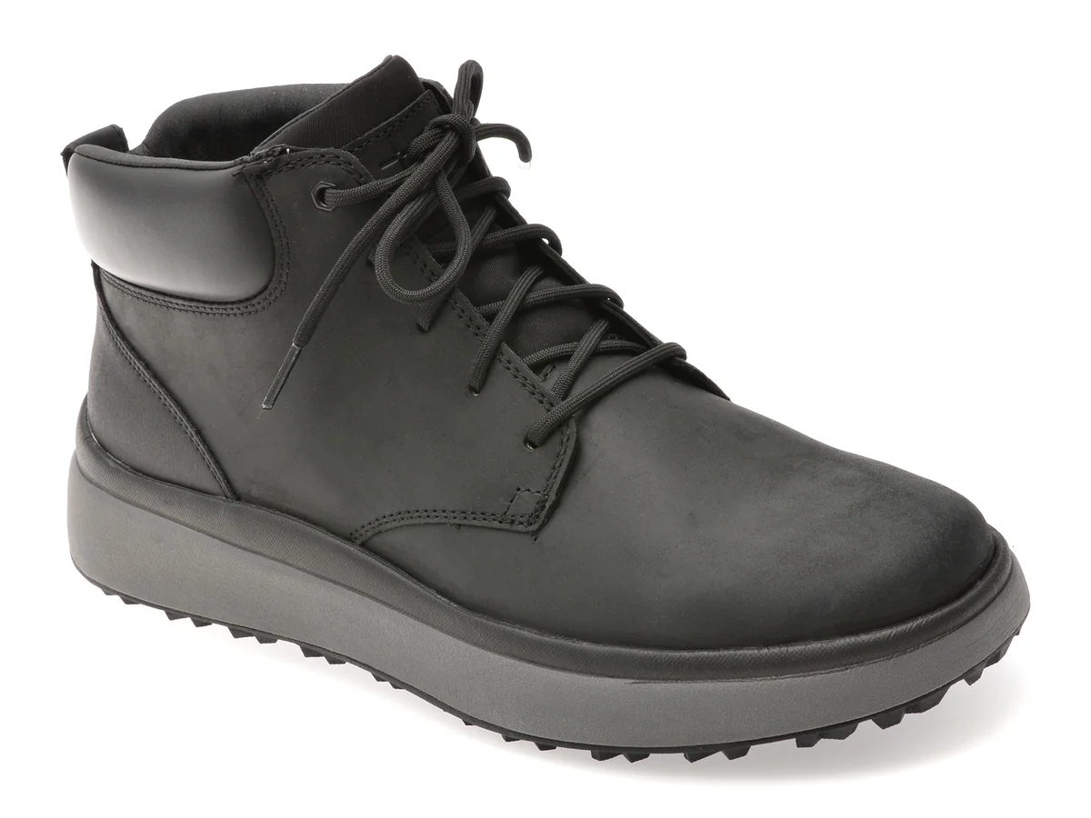 Ghete Geox Negre, U56MSA, Din Piele Naturala