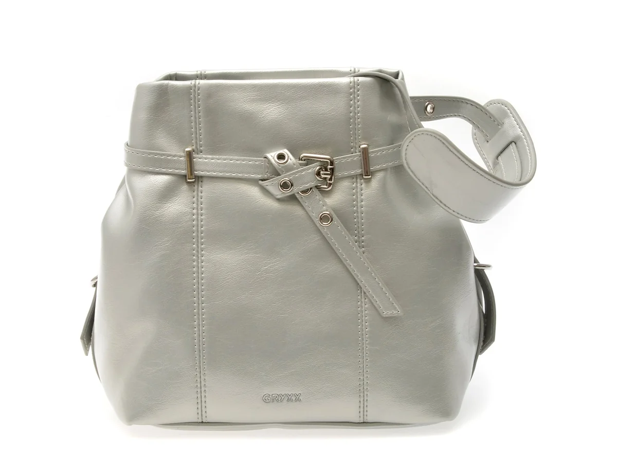 Geanta Gryxx Argintie, 17, Din Piele Ecologică